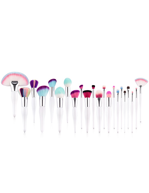 Fashion Multi-color Sector Shape Decorated Makeup Brush (22 Pcs)