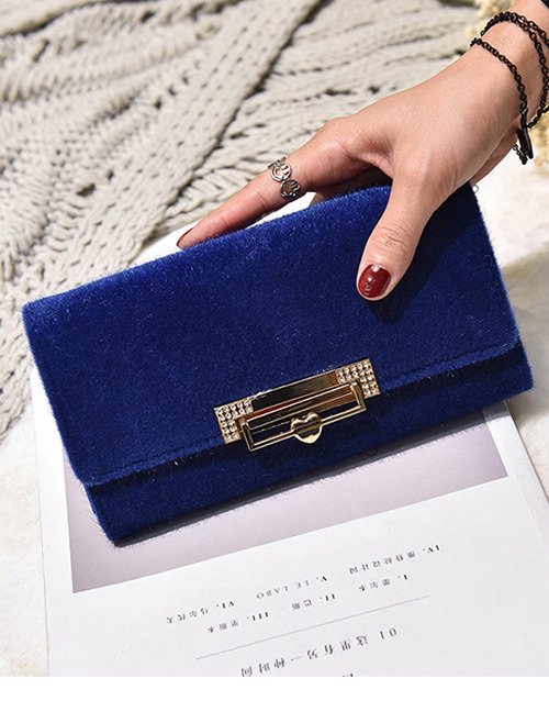 Fashion Blue Lock Decorated Wallet
