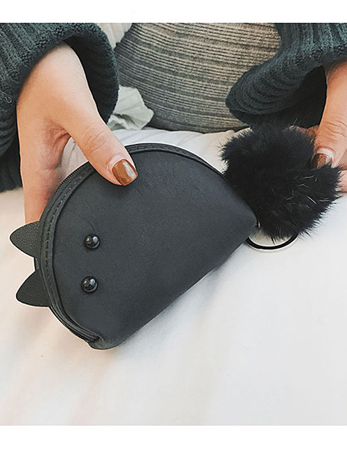 Fashion Black Mouse Shape Decorated Wallet