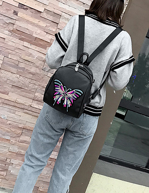 Fashion Black Butterlfy Pattern Decorated Mini Backpack