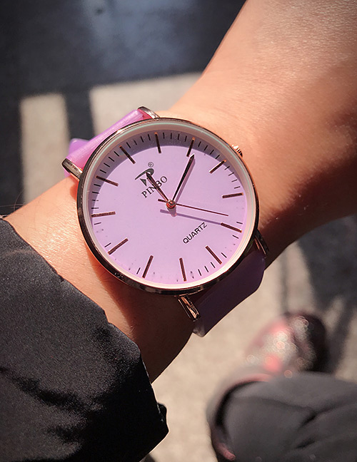 Fashion Purple Pure Color Decorated Watch
