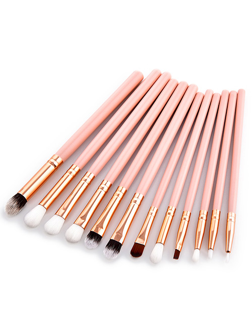 Fashion Pink Color-matching Decorated Brushes (12pcs)