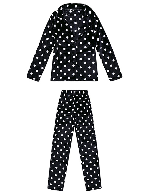 Fashion Black Dot Shape Decorated Pajamas For Mother (1suit)