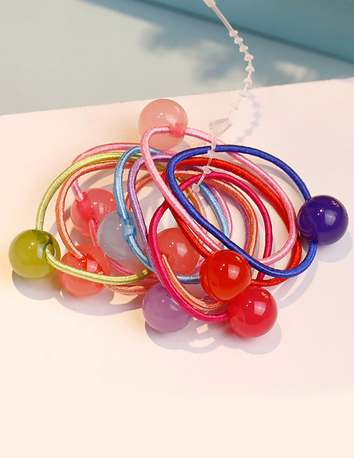 Fashion Multi-color Bead Decorated Hair Band (10 Pcs)