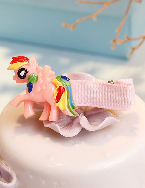 Fashion Pink Horse Shape Decorated Hair Clip