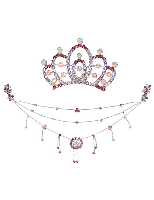 Fashion Purple Flower&crown Shape Decorated Hair Clip(2 Pcs )