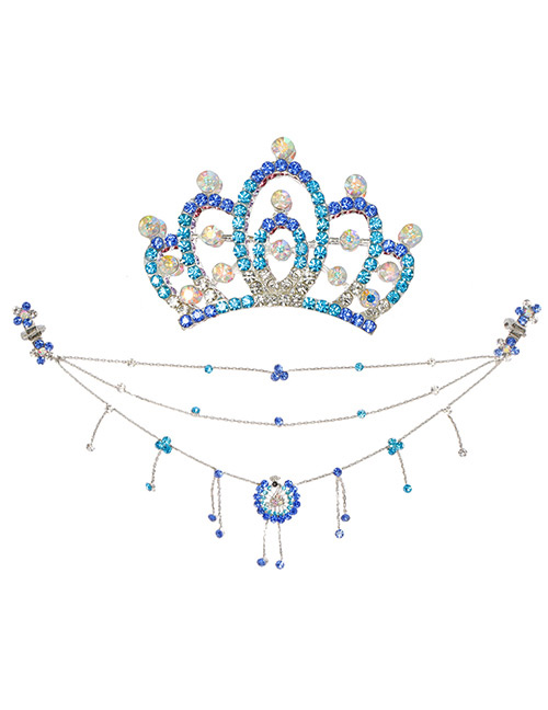 Fashion Blue Flower&crown Shape Decorated Hair Clip(2 Pcs )