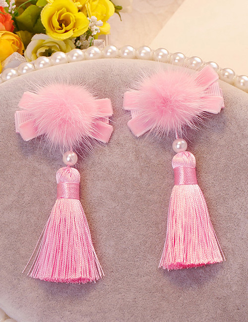 Lovely Pink Tassel Decorated Hair Clip