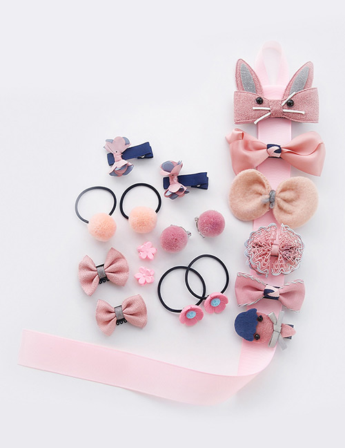 Fashion Pink Bowknot Shape Decorated Hair Clip(18pcs)