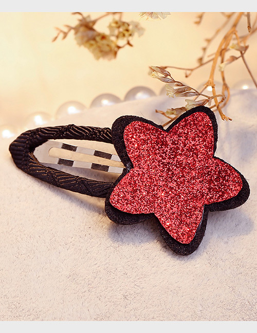 Fashion Red Star Shape Decorated Hair Clip