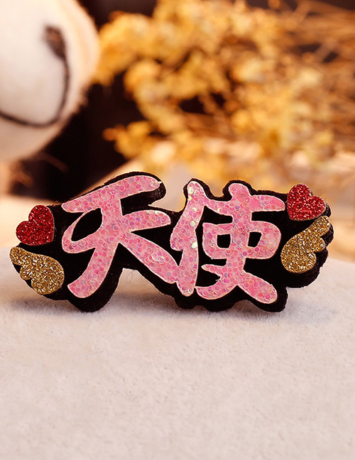 Lovely Pink Chinese Characters Shape Design Hair Clip