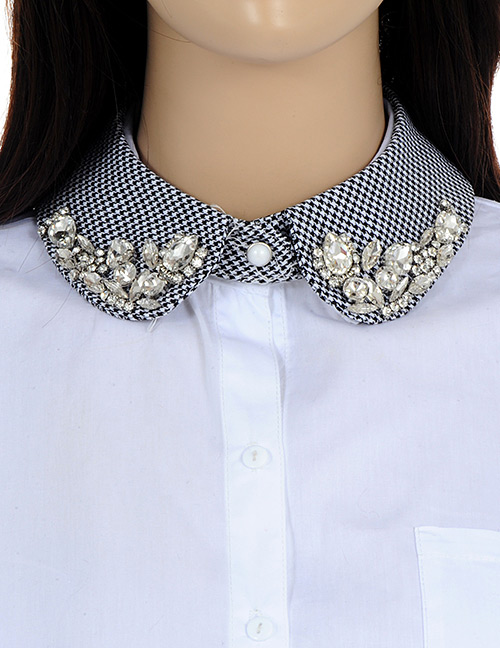 Fashion White+black Waterdrop Shape Decorated Fake Collar