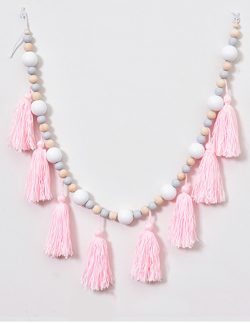 Lovely Pink+white Tassle Decorated Ornament