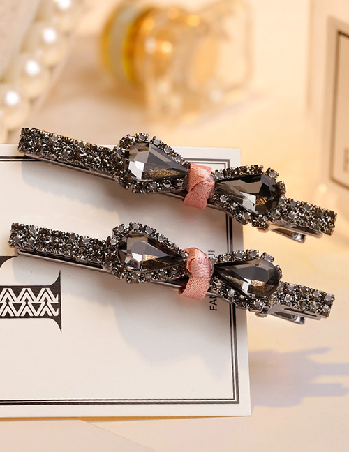 Lovely Pink Diamond Decorated Bowknot Shape Hair Clip(2pcs)