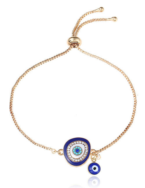 Personlity Sapphire Blue Eye Shape Decorated Bracelet
