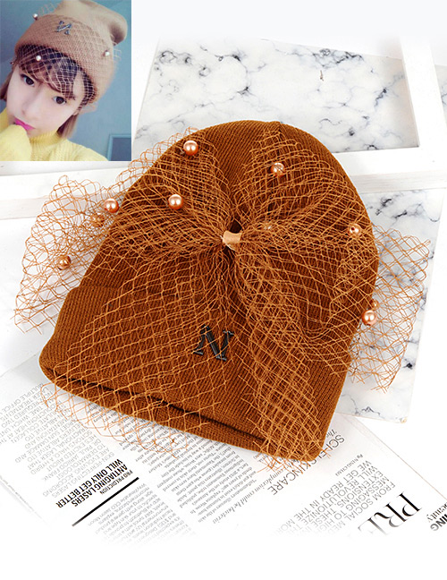 Fashion Coffee Bowknot Shape Decorated Hat