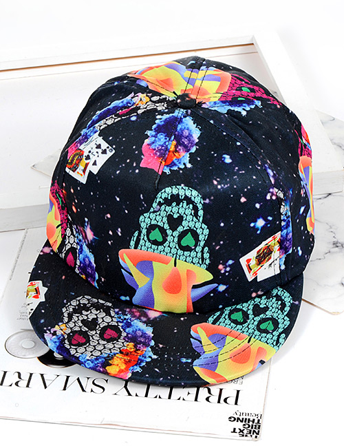 Fashion Multi-color Skull Pattern Decorated Hat