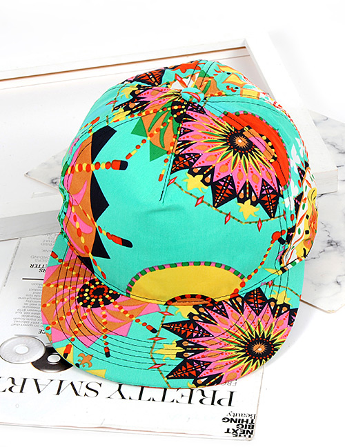 Fashion Green Printing Pattern Decorated Hat