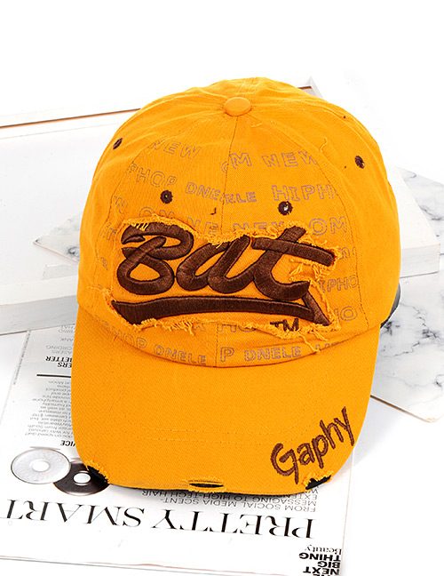 Fashion Yellow Letter Shape Decorated Hat