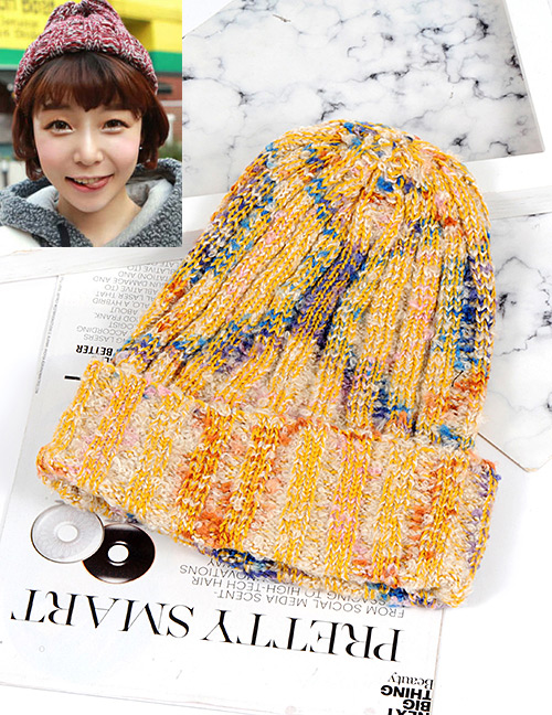 Fashion Yellow Color-matching Decorated Hat