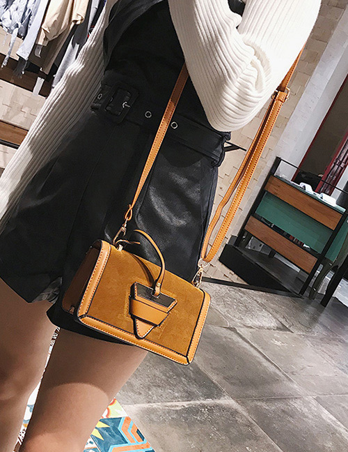 Fashion Brown Triangle Shape Decorated Bag