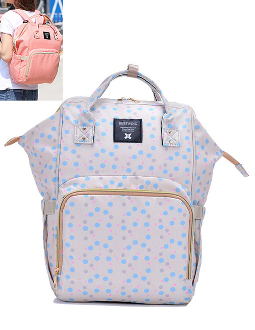 Fashion Blue Dot Shape Decorated Backpack