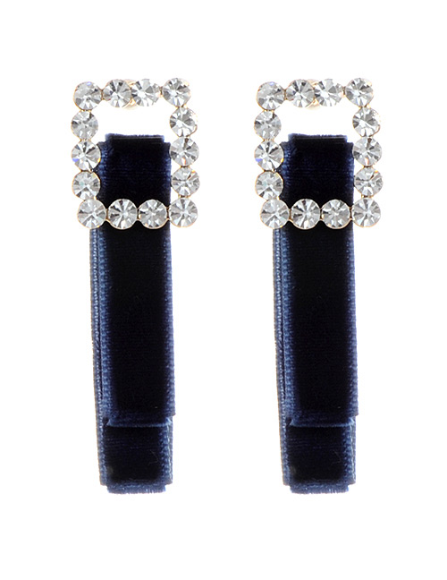 Elegant Black Square Shape Decorated Earrings