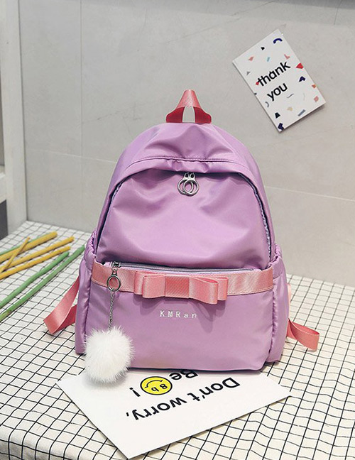 Fashion Purple Bowknot Shape Decorated Backpack