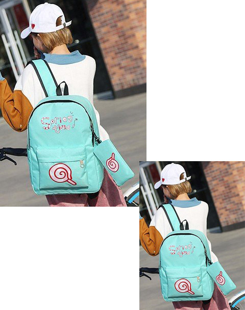 Fashion Green Lollipops Shape Decorated Backpack