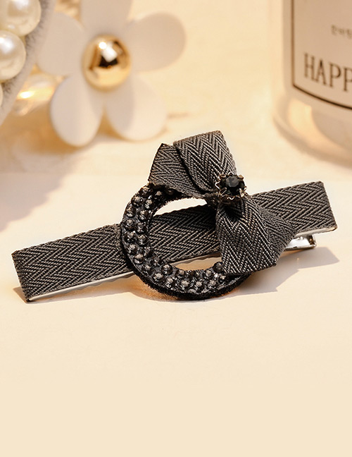 Fashion Dark Gray Bowknot Decorated Simple Hair Clip