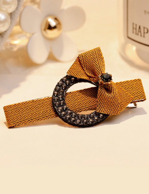 Fashion Yellow Bowknot Decorated Simple Hair Clip
