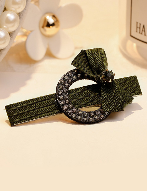 Fashion Dark Green Bowknot Decorated Simple Hair Clip