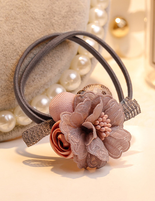 Fashion Light Purple Flower Decorated Double Layer Hair Band