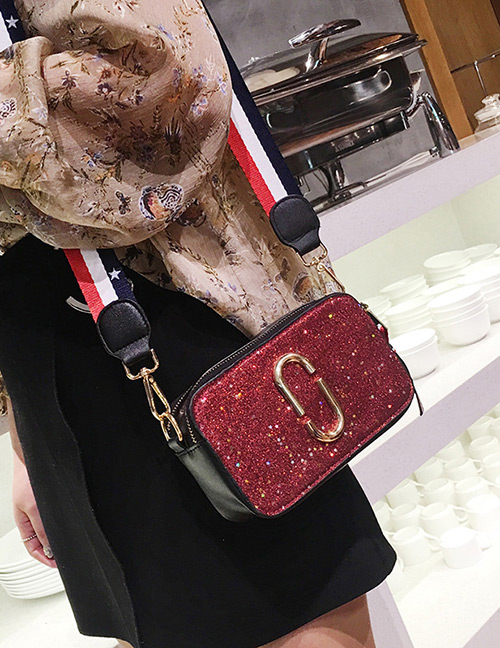 Fashion Red G Shape Decorated Bag