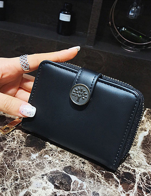 Fashion Black Tree Shape Decorated Wallet