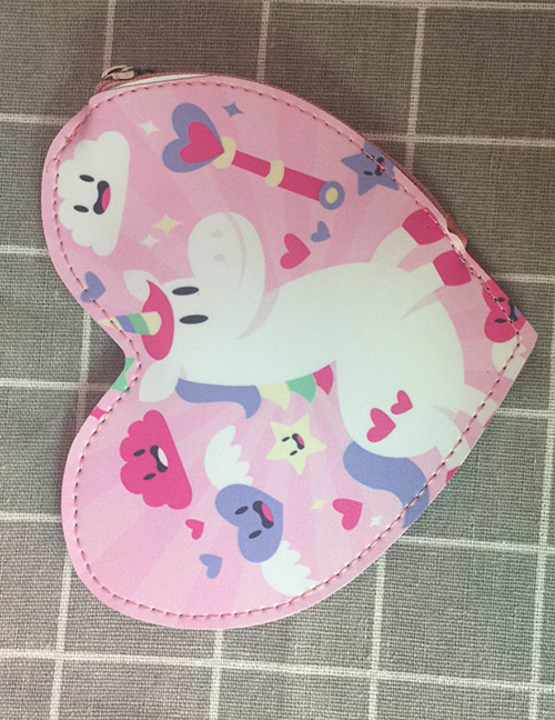 Fashion Pink Heart Shape Decorated Wallet