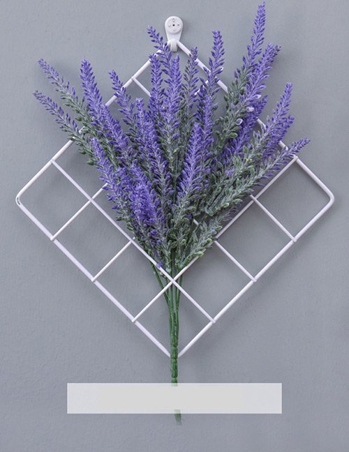 Fashion White+purple Grid Shape Design Pure Color Ornament(with Lavender)