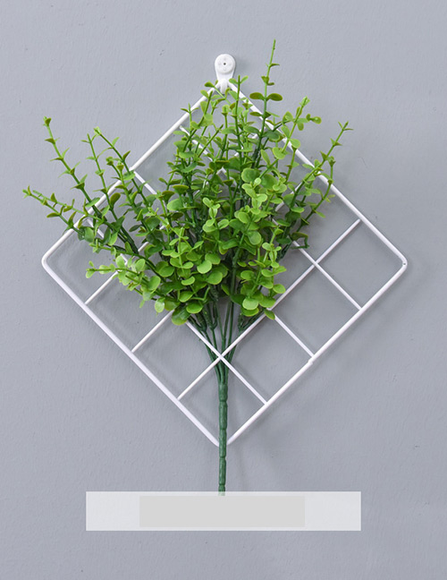 Fashion White+green Grid Shape Design Pure Color Ornament(with Eucalyptus)
