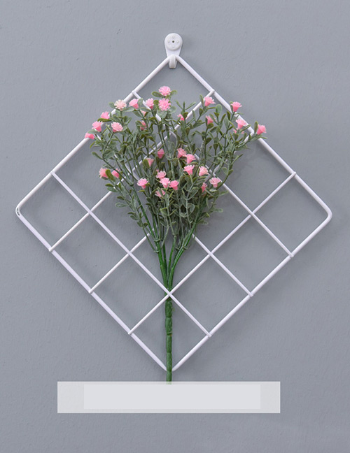 Fashion White+pink Grid Shape Design Pure Color Ornament(with Flower)