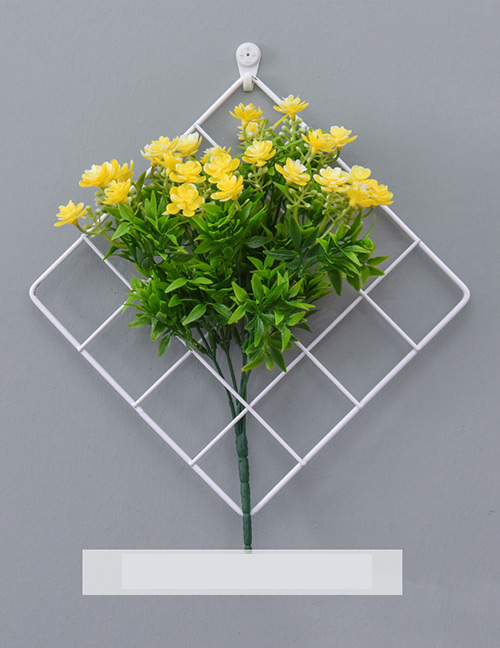 Fashion White+yellow Grid Shape Design Pure Color Ornament(with Gardenia)