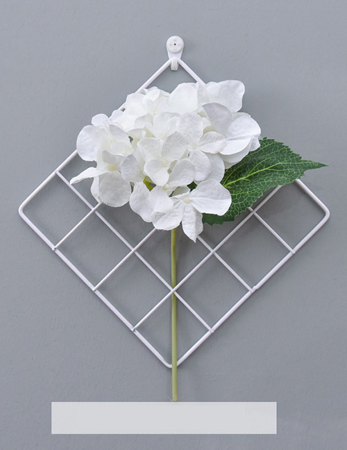 Fashion White Grid Shape Design Pure Color Ornament(with Flower)