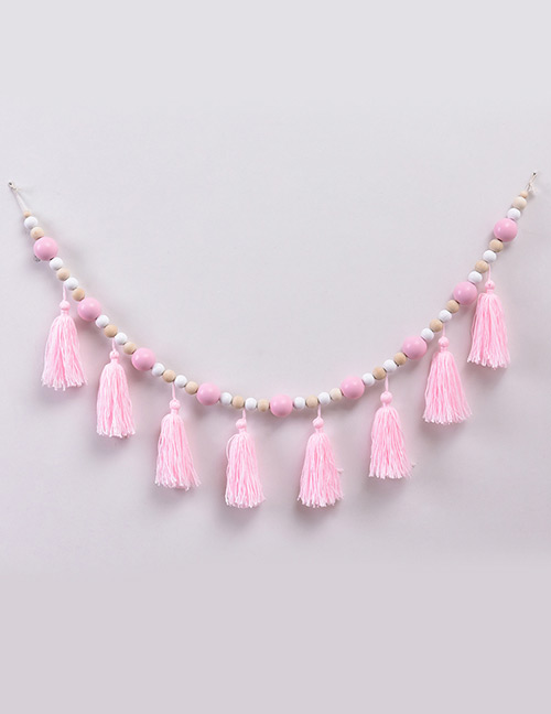 Fashion Pink+white Tassel&beads Decorated Ornament