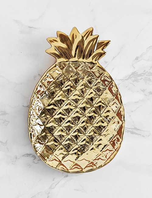 Fashion Gold Color Pineapple Shape Design Simple Tray