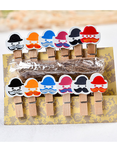 Fashion Multi-color Hat&beard Decorated Color Matching Clips(10pcs)