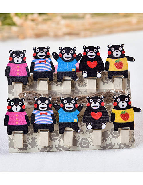 Fashion Multi-color Bears Decorated Color Matching Clips(10pcs)