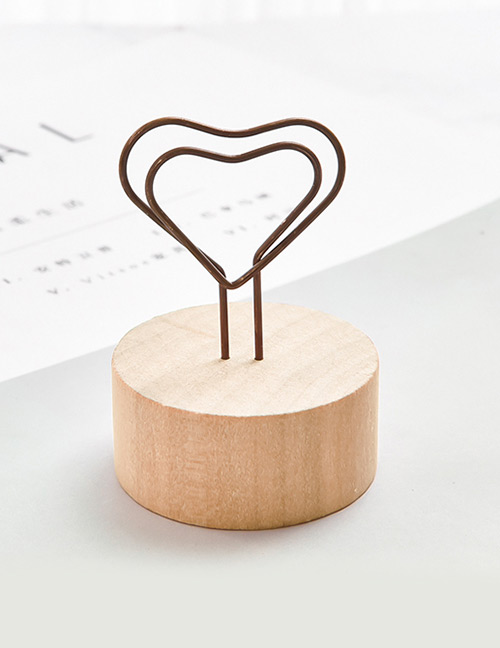 Fashion Brown Heart Shape Decorated Business Card Holder