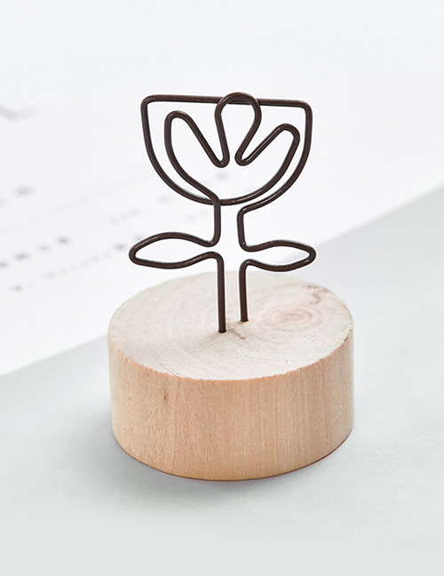 Fashion Brown Flower Shape Decorated Business Card Holder