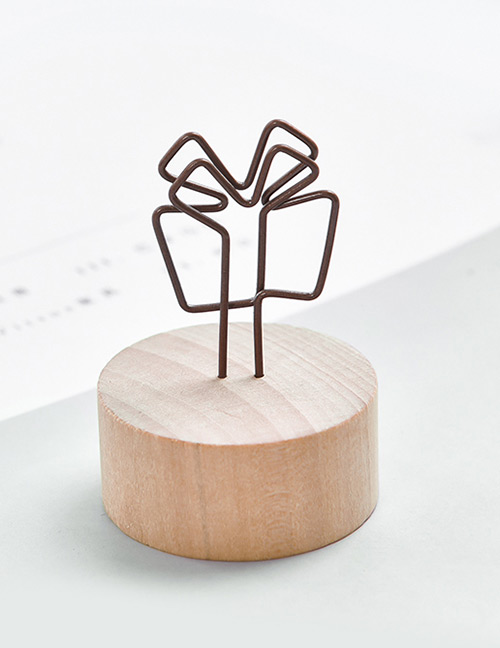 Fashion Brown Gift Shape Decorated Business Card Holder