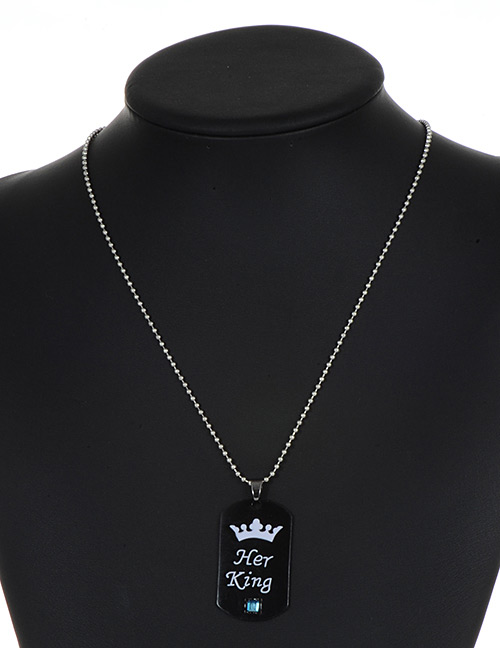 Fashion Silver Color+black King Pattern Decorated Pure Colornecklace