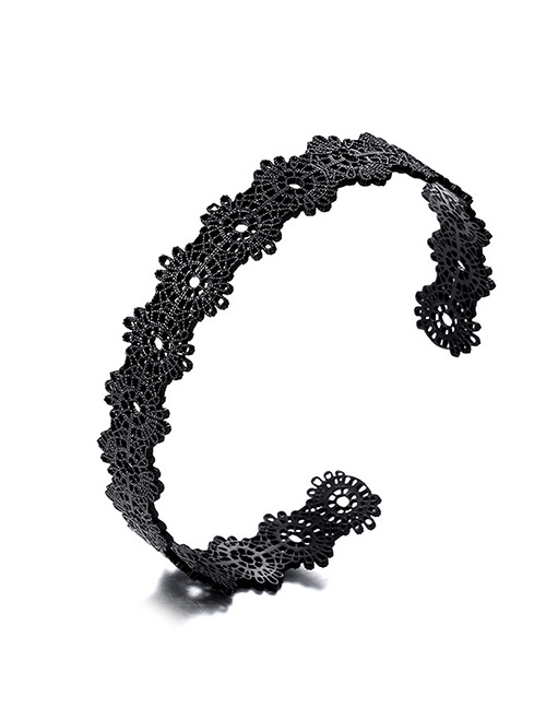 Fashion Black Pure Color Design Hollow Out Bracelet